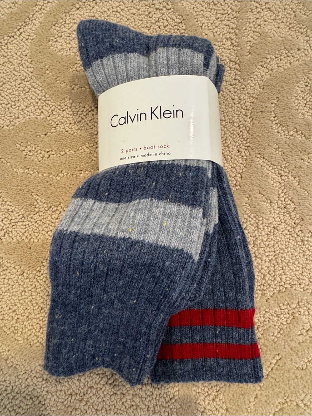 2 Pairs Calvin Klein boot socks - size 7-12 - NWT
